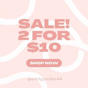 SALE any 2 items for $10!!